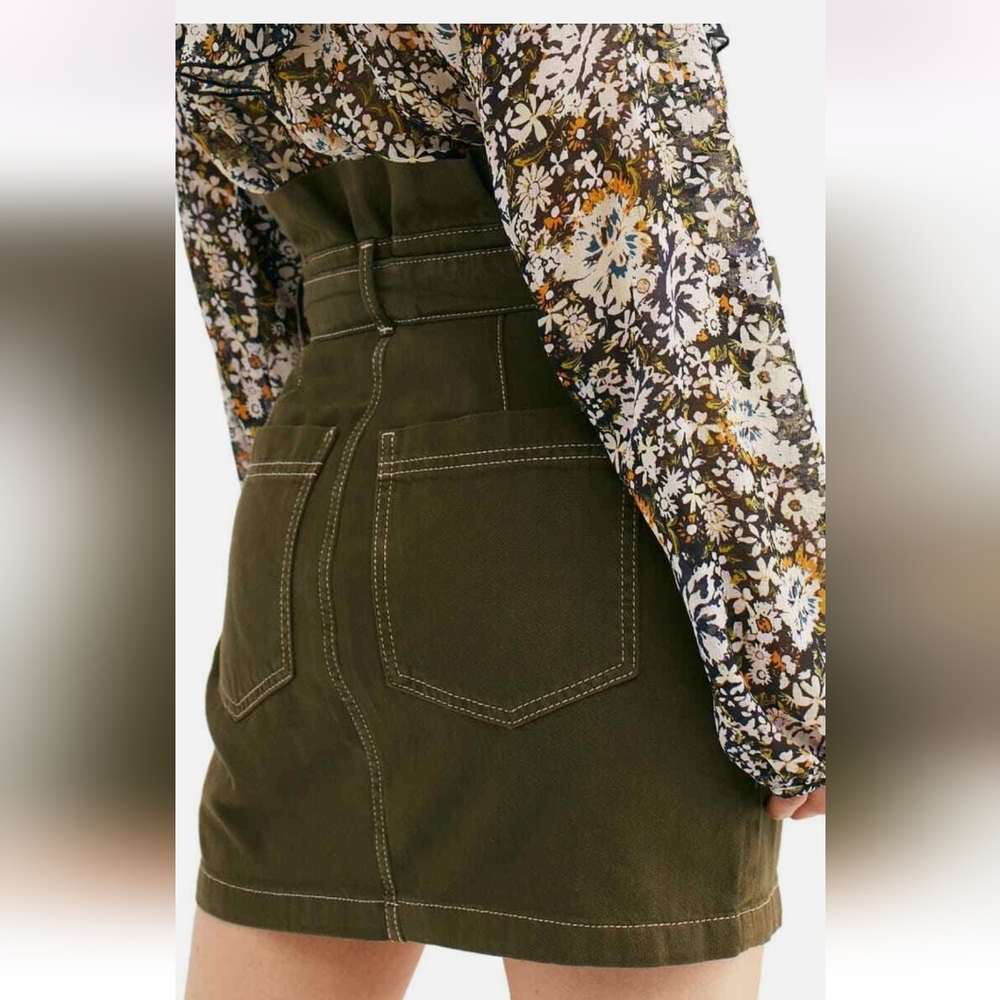 Free People Splendor In The Grass Paperbag Skirt - Picture 3 of 13
